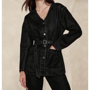 Banana Republic Black Denim Jacket (Size Small)